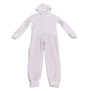 Justice Multi Color Fleece One Piece Hooded Pajamas Size 12 Girl’s